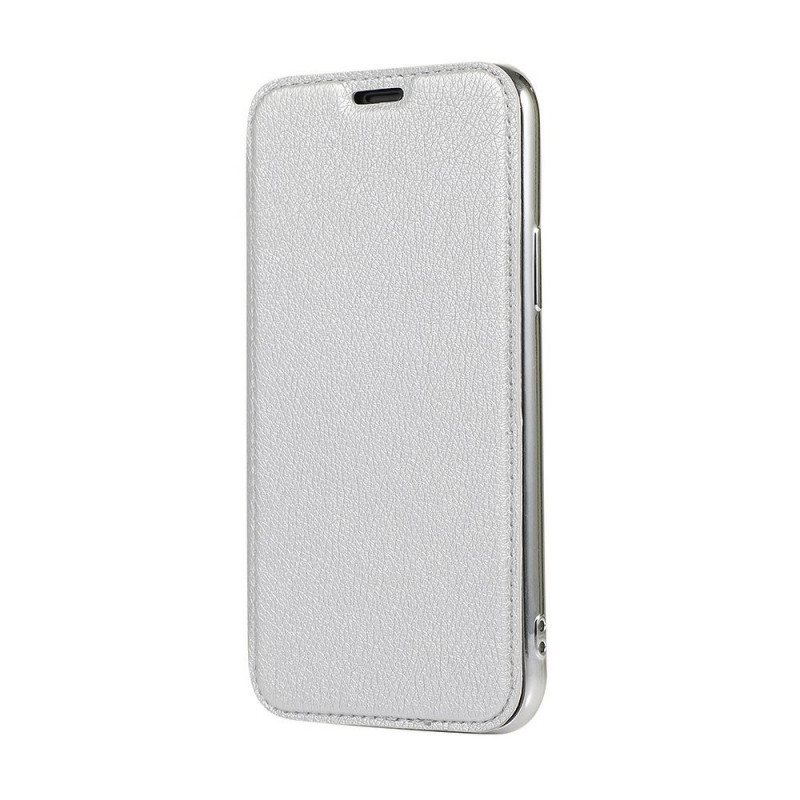 ELECTRO BOOK sur le Apple iPhone 11 FORCELL Etui de cuir 100% naturel & TPU Argenté