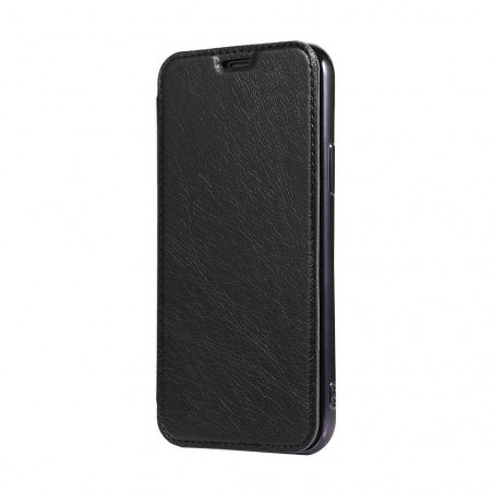 ELECTRO BOOK sur le Samsung Galaxy A51 FORCELL Etui de cuir 100% naturel & TPU Noir