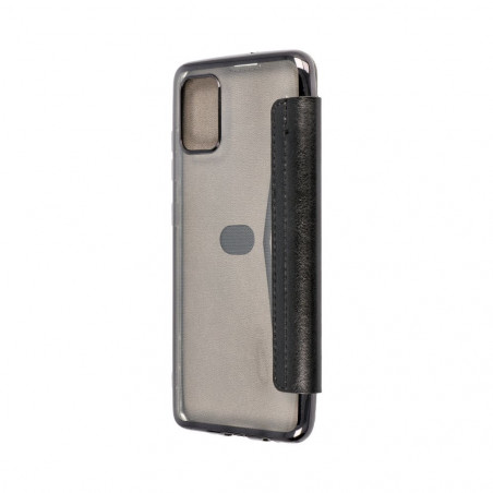 ELECTRO BOOK sur le Samsung Galaxy A51 FORCELL Etui de cuir 100% naturel & TPU Noir