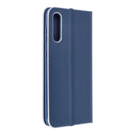 Samsung Galaxy A71 LTE Portefeuilles LUNA Book Carbon Fibre de carbone, Élégant  Bleu