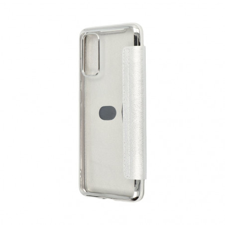 ELECTRO BOOK sur le Samsung Galaxy S20 FORCELL Etui de cuir 100% naturel & TPU Argenté