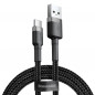 Kabel USB Cafule Type C 3A 1M gray+black Noir