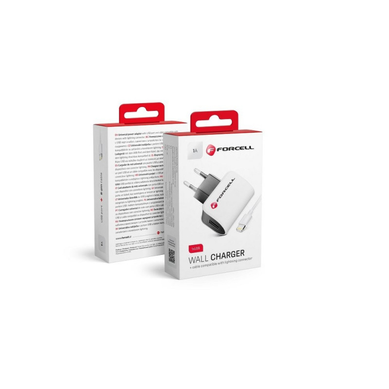 Travel Charger for iPhone 8-pin + cable Blanc