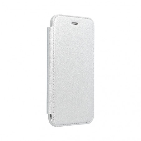 ELECTRO BOOK sur le Apple iPhone 12 mini FORCELL Etui de cuir 100% naturel & TPU Argenté