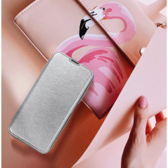 ELECTRO BOOK sur le Apple iPhone 12 mini FORCELL Etui de cuir 100% naturel & TPU Argenté