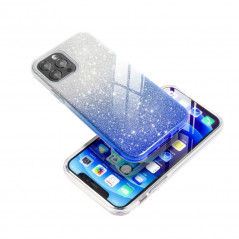 Samsung Galaxy A12 Coque Shining Transparent et bleu