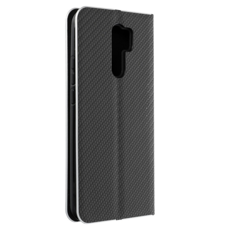 LUNA Carbon sur le XIAOMI Mi 10T Lite FORCELL Étui portefeuille Noir