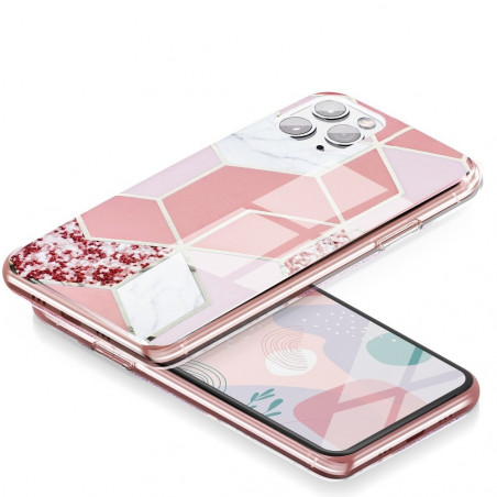 Marble cosmo sur le Apple iPhone 12 Pro FORCELL Coque en TPU Multicolore
