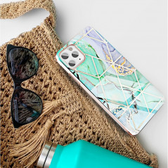 Marble cosmo sur le Apple iPhone 12 Pro FORCELL Coque en TPU Multicolore