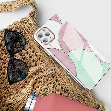 Marble cosmo sur le Apple iPhone 12 Pro FORCELL Coque en TPU Multicolore