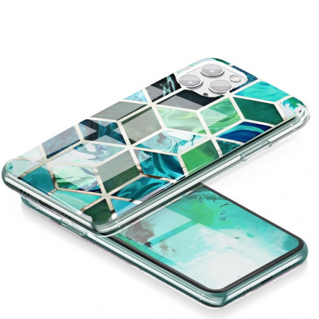 Marble cosmo sur le Apple iPhone 12 Pro FORCELL Coque en TPU Multicolore