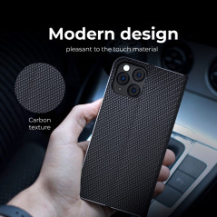 LUNA Carbon sur le XIAOMI Mi 11 Étui portefeuille Noir