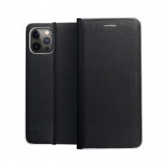 LUNA Carbon sur le Samsung Galaxy A52 5G FORCELL Étui portefeuille Noir