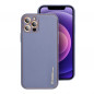 LEATHER sur le Apple iPhone 12 Pro FORCELL Étui en cuir Bleu