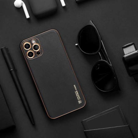 Samsung Galaxy A12 Coque Leather Noir