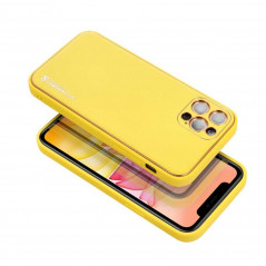 Samsung Galaxy A12 Coque Leather Jaune
