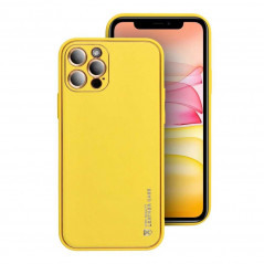Samsung Galaxy A12 Coque Leather Jaune