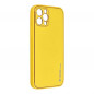 LEATHER sur le Apple iPhone 13 Pro FORCELL Étui en cuir Jaune