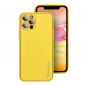 LEATHER sur le Apple iPhone 13 Pro FORCELL Étui en cuir Jaune