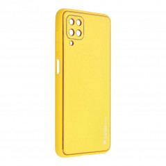 LEATHER sur le Samsung Galaxy A03S FORCELL Étui en cuir Jaune