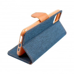 Apple iPhone 13 mini Portefeuilles Canvas Book Bleu marine
