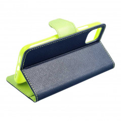 Apple iPhone 13 mini Portefeuilles Fancy Book Marine / Citron vert
