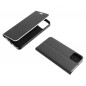 LUNA Book Carbon sur le Apple iPhone 13 mini FORCELL Étui portefeuille Noir