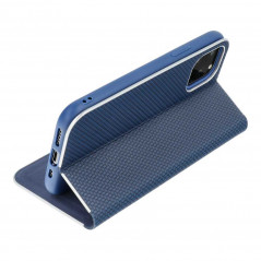 LUNA Book Carbon sur le Apple iPhone 13 Pro FORCELL Étui portefeuille Bleu