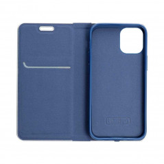 LUNA Book Carbon sur le Apple iPhone 13 Pro FORCELL Étui portefeuille Bleu