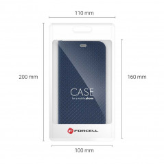 LUNA Book Carbon sur le Apple iPhone 13 Pro FORCELL Étui portefeuille Bleu