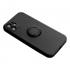 SILICONE RING sur le Apple iPhone 13 FORCELL Dos de plastique Noir