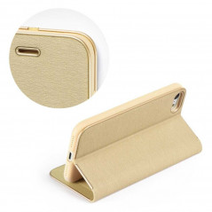LUNA Book Gold sur le Apple iPhone 13 mini FORCELL Étui portefeuille Or