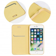 LUNA Book Gold sur le Apple iPhone 13 mini FORCELL Étui portefeuille Or