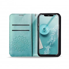 Apple iPhone 13 Portefeuilles MEZZO Book Mandala  Vert