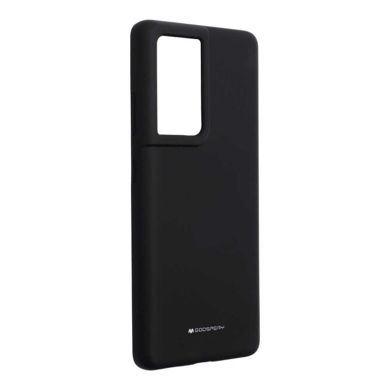 Silicone case sur le Samsung Galaxy S21 Ultra 5G MERCURY Coque en silicone Noir